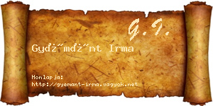 Gyémánt Irma névjegykártya