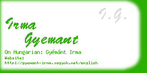 irma gyemant business card